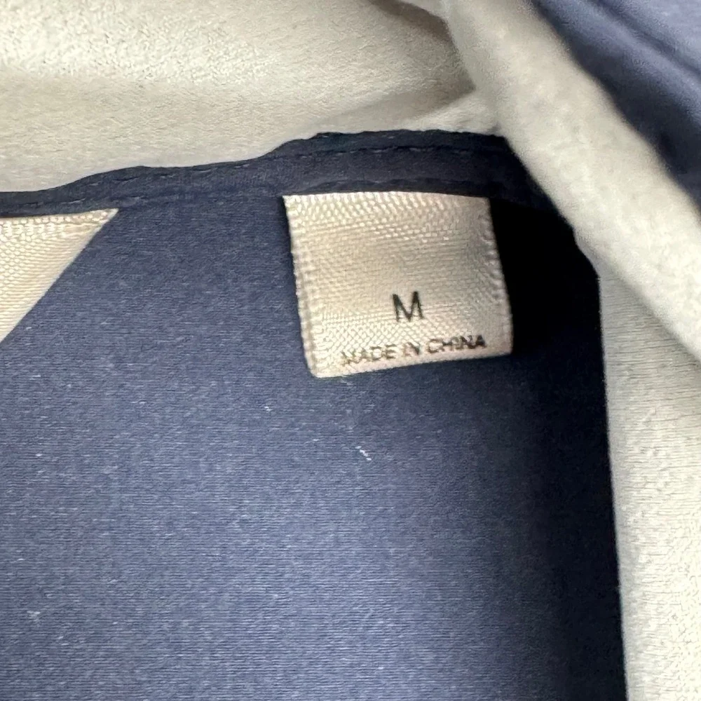 TravisMathew Mens Full Zip Track Jacket‎ Navy Grey Striped Performance Size M